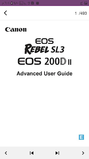 Android application canon EOS rebel SL3 guide screenshort