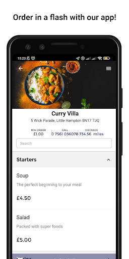 Android application Curry Villa screenshort