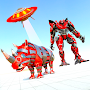Flying Rhino Robot Games - Transform Robot War