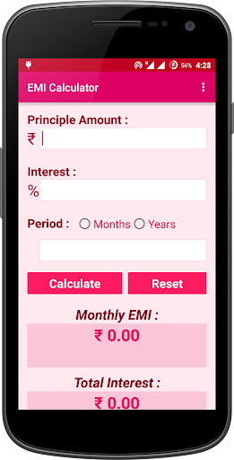 Android application Smart EMI Calculator screenshort