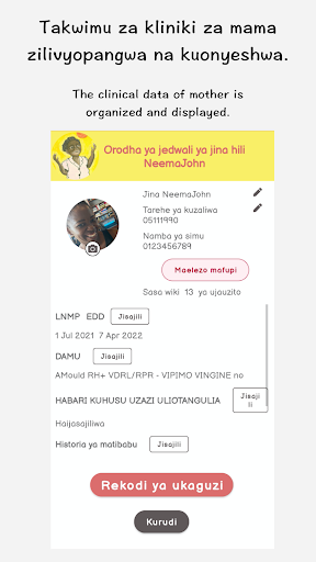 Taarifa za Mkunga Screen 3