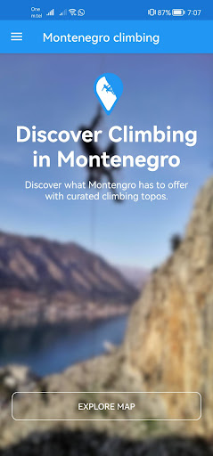 Android application Montenegro Climbing screenshort