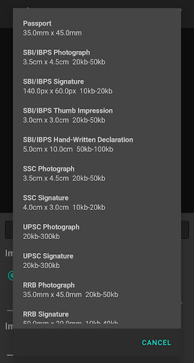 Photo Size Editor Screen 2