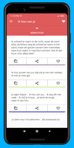 Android application Ik hou van je bericht 2024 screenshort