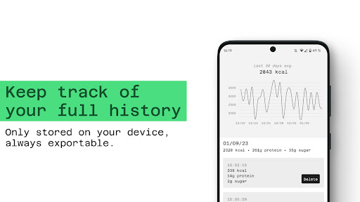 caloq, the calorie tracker Screen 3