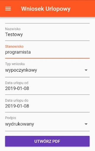 Wniosek Urlopowy Screen 2