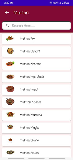 Food recipe Screen 3