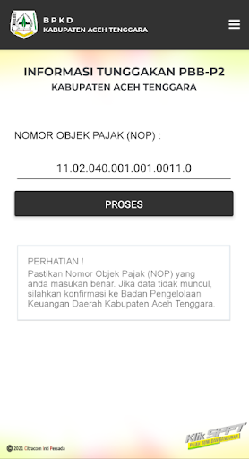 Klik SPPT - Aceh Tenggara Screen 3