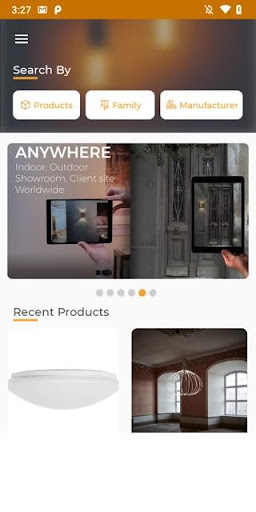 Android application AR Luminaire screenshort