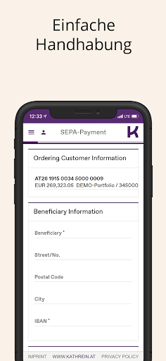 Kathrein mobile banking Screen 3