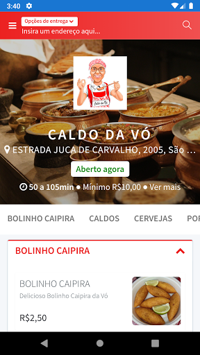 Android application Caldo da Vó - Caldos e Lanches screenshort