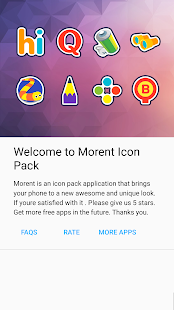 Morent - Schermata pacchetto icone