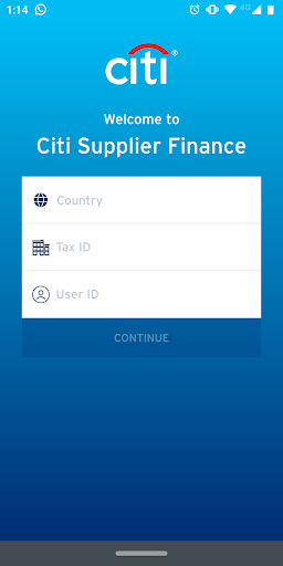 Citi Supplier Finance Screen 2
