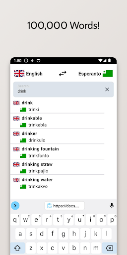Esperanto-English Dictionary Screen 2