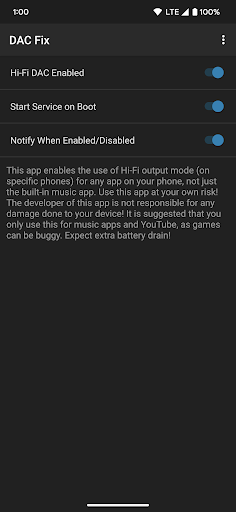 Android application DAC Fix screenshort