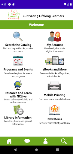 Android application MyLincolnLibrary screenshort
