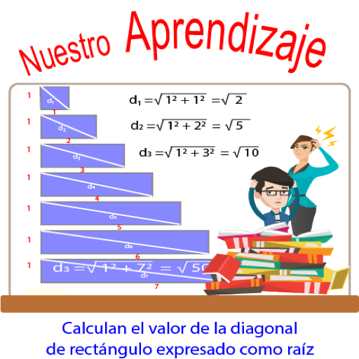 Calculan diagonal rectángulo e logo
