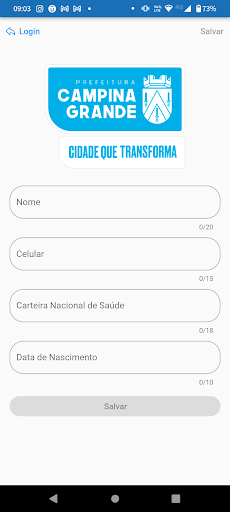 Android application Campina Saúde de Verdade screenshort
