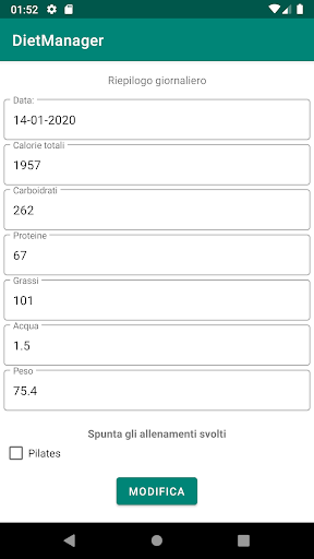 DietManager Screen 3