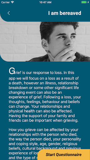 Android application MyGrief screenshort