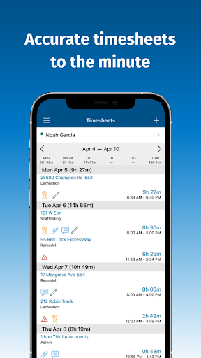 ClockShark - Mobile Time Clock Screen 2