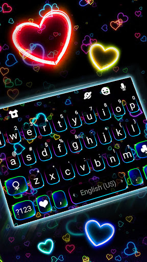 Android application Neon Hearts Theme screenshort