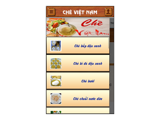 Android application Chè Việt Nam screenshort