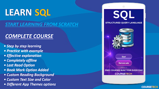 Android application Learn SQL screenshort
