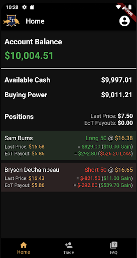 Tour Trader Screen 2