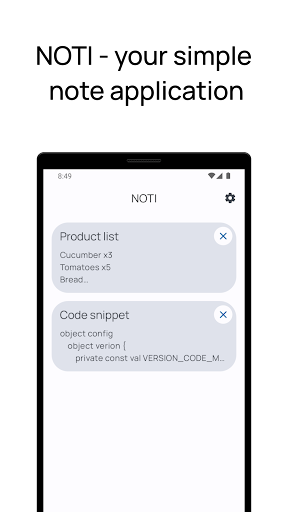 Android application NOTI screenshort