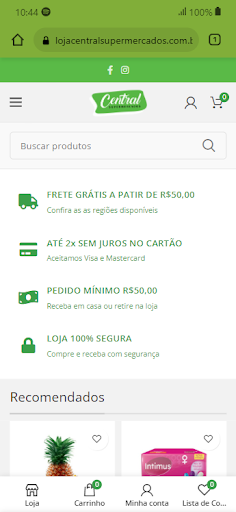 Android application Central Supermercados App screenshort