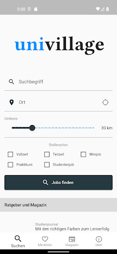 Android application Univillage screenshort