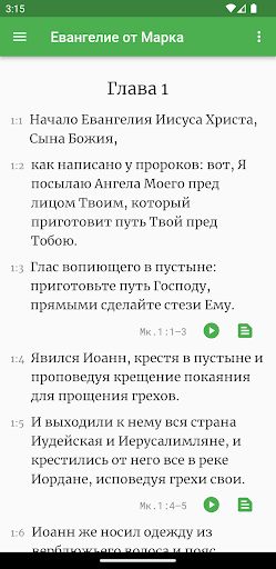 Android application Евангелие с толкованием screenshort