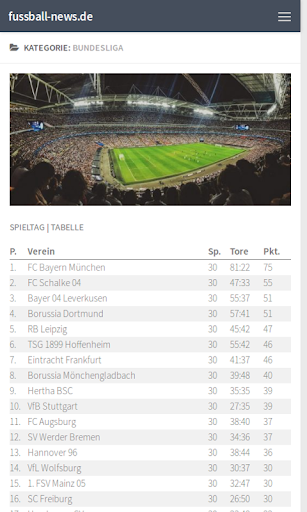 Fussball Ergebnisse & Tabelle Screen 2