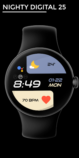 Android application Nighty Digital 25 - watch face screenshort