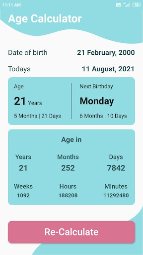 Age Calculator YOS21 Screen 3