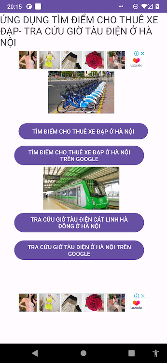 Tìm điểm thuê xe đạp ở Hà nội - 2.0 - (Android)
