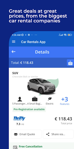 Car Rentals App Screen 3