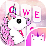 Pink Unicorn Meme Keyboard Theme for Girls