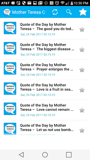 Mother Teresa Quote of the Day Screen 2