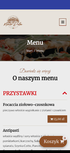 Android application Mondo Della Pizza screenshort