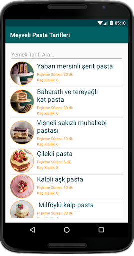 Android application İnternetsiz Meyveli Pasta Tari screenshort