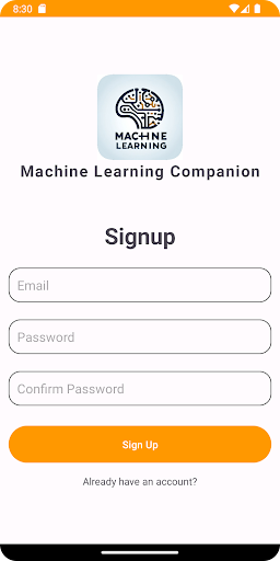Android application Machine Learning Companion screenshort