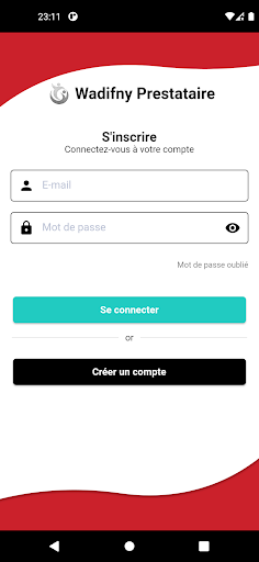 Android application Wadifny Prestataire screenshort