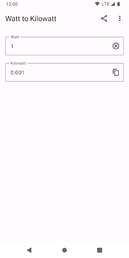 Watt to Kilowatt  W to kW