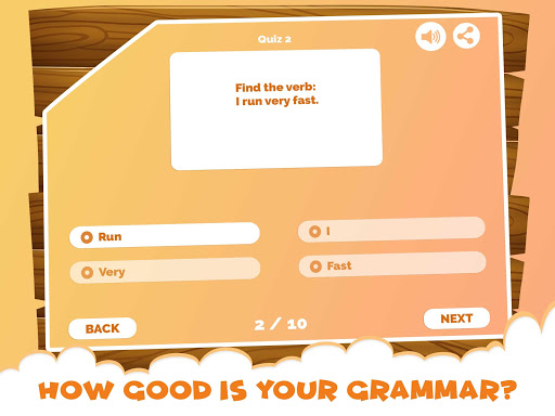 Android application English Grammar Verb Quiz Apps screenshort