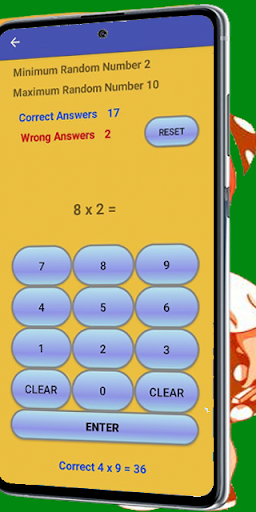 Mathematical Table Screen 3