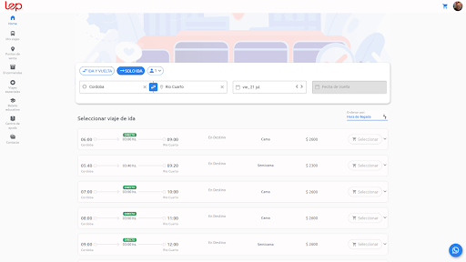 buses Lep horarios y reservas