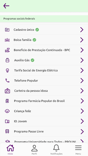 Android application Nectas screenshort