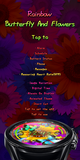 Android application Rainbow Butterfly And Flowers_ screenshort